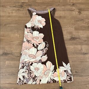 Muse Brown and Cream Floral Dress Silk